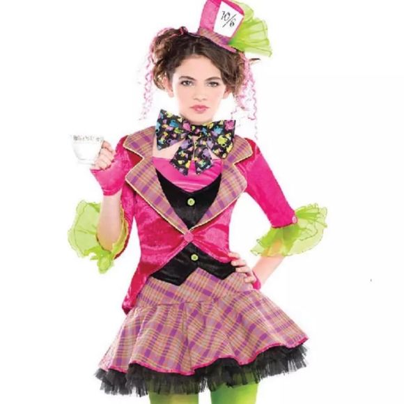costumes USA Dresses Mad Hatter Girls Junior Halloween Costume